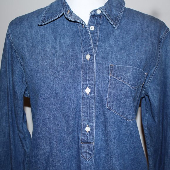 Lauren Ralph Lauren half-button down demin tunic - pullover - Picture 2 of 7